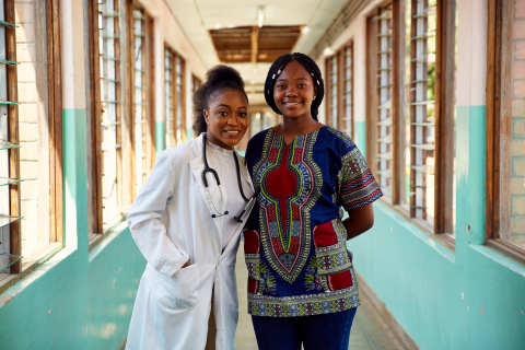 Medical Doctor and Researcher, Dr. Ndifanji Namacha, and Tapiwa Maoni (Malawi, age 18) take part in Disney’s #DreamBigPrincess global video series, produced and directed by young women from the UN Foundation’s Girl Up initiative. Offering inspiration from trailblazing women, the series will be shared on social media to unlock up to a $1 million donation to Girl Up. (Photo: Business Wire)