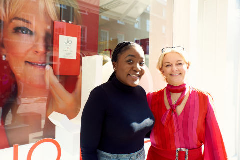 Jo Malone CBE, Founder and Creative Director of Jo Loves, and Bethel Kyeza (United Kingdom, age 16) take part in Disney’s #DreamBigPrincess global video series, produced and directed by young women from the UN Foundation’s Girl Up initiative. Offering inspiration from trailblazing women, the series will be shared on social media to unlock up to a $1 million donation to Girl Up. (Photo: Business Wire)