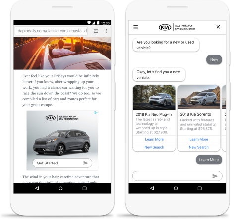 Google-incubated AdLingo taps the power of display advertising to help brands deliver their conversational assistants to consumers at scale. (Photo: Business Wire)