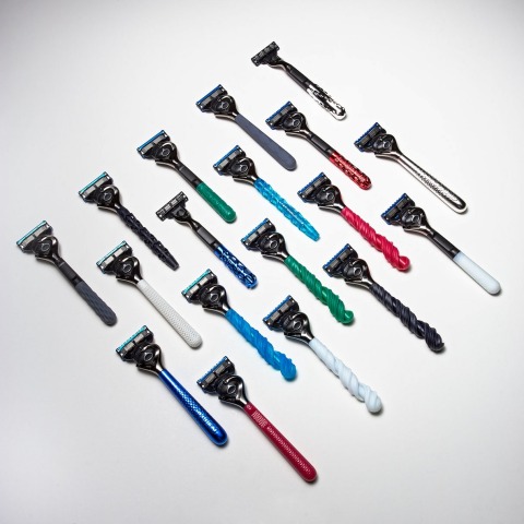 Gillette’s new Razor Maker™ handles can be printed in seven colors, including black, white, red, blue, green, grey and chrome. (Photo: Business Wire)