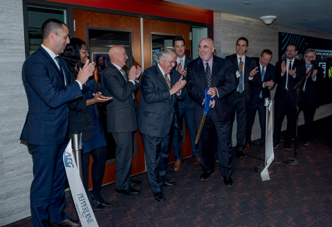 AEG and Pepperdine University executives cut the ribbon to officially open the university&rsquo;s classroo ... 