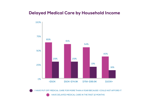 Delayed Medical Care by Household Income (Graphic: Business Wire)