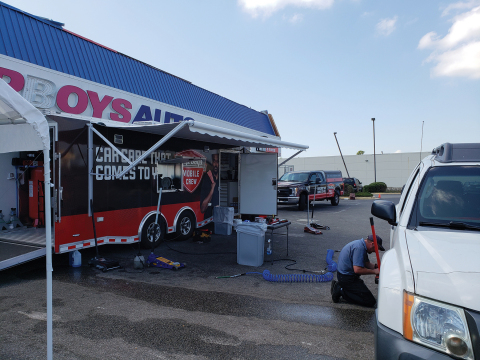 New Pep Boys Mobile Crew offers repair and maintenance services on-location and was recently deployed to assist in the aftermath of Hurricane Michael, as pictured here. (Photo: Business Wire)