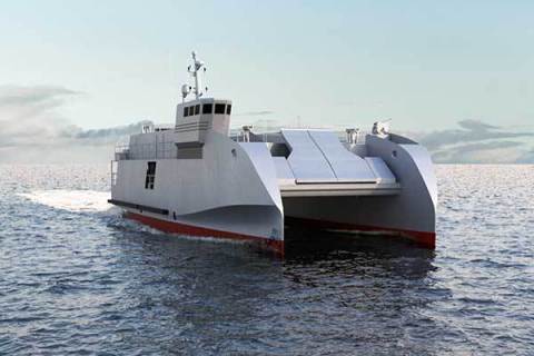 CNIM's amphibious craft, the L-CAT® Shore-to-shore (Photo: CNIM)