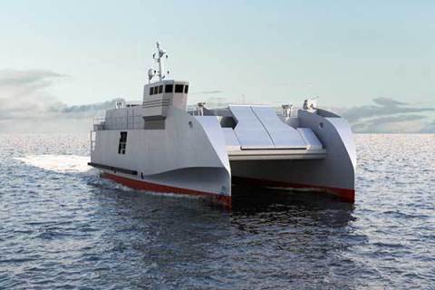 CNIM's amphibious craft, the L-CAT&reg; Shore-to-shore (Photo: CNIM)