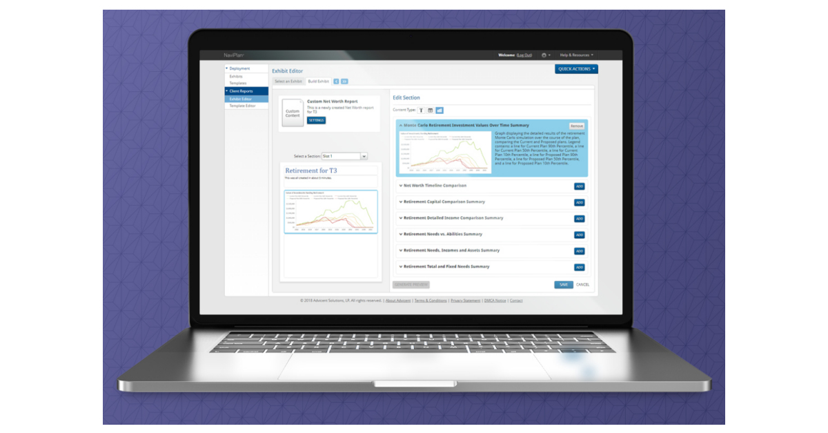 Advicent Debuts NaviPlan® Client Report Editor Enhancement for ...