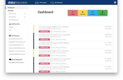 API Inspect launched by Data Theorem is a continuous automated security service that finds potential vulnerabilities in modern APIs. (Graphic: Business Wire)