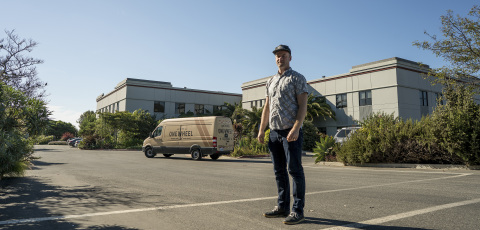 Kyle Doerksen, Future Motion CEO, stands in front of the company's new, state-of-the-art, 60,000 squ ... 
