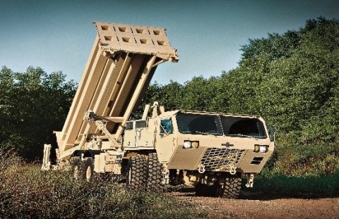  The OBVP system is intended for a heavier class of military vehicle – the 44-ton Oshkosh Heavy Expanded Mobility Tactical Truck (HEMTT) equipped with Terminal High Altitude Area Defense (THAAD) anti-ballistic missile launchers. OBVP will improve agility and reduce logistics costs because the vehicle will no longer have to be equipped with an external or trailered generator.
(Photo: Oshkosh Defense)
