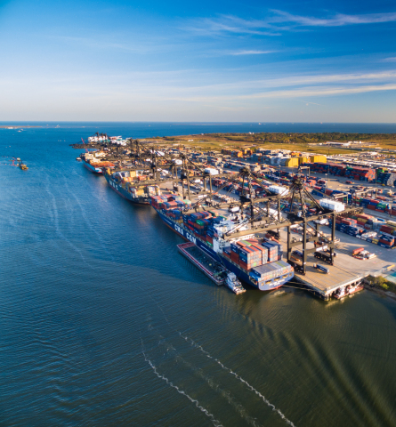 Port Houston’s Busy Bayport Container Terminal (Photo: Business Wire)
