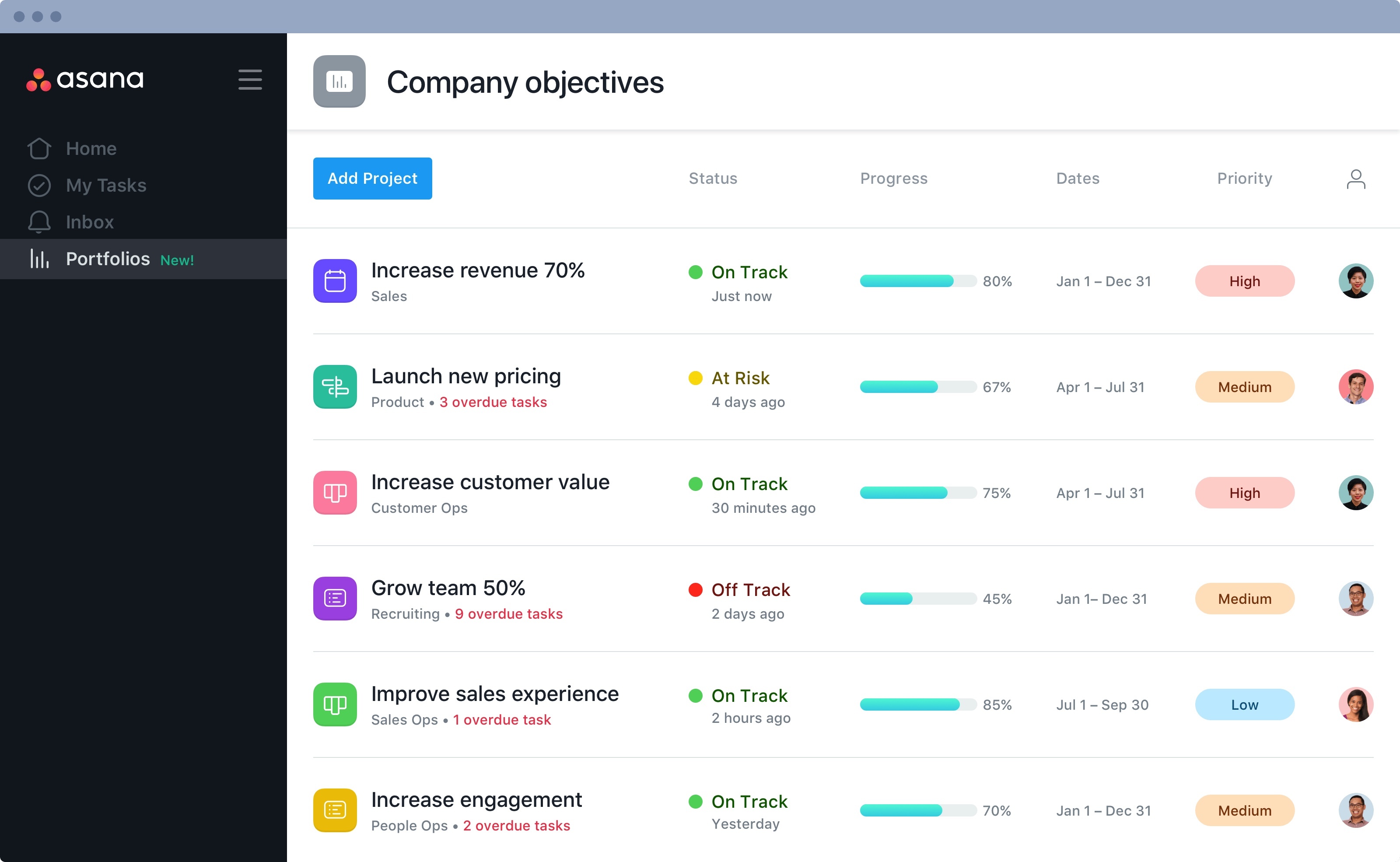 New: Add Portfolios to Portfolios to Organize and Monitor Work at Multiple  Levels - The Asana Blog