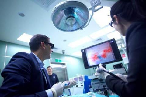 Dr Gabriel Rahmi demoed Endoscopic Submucosal Dissection, ESD, with MonoStereo 3D visualization syst ... 