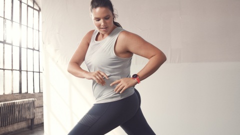 Candice Huffine, model, marathoner, and entrepreneur, wearing Fossil Sport.  (Photo: Business Wire)