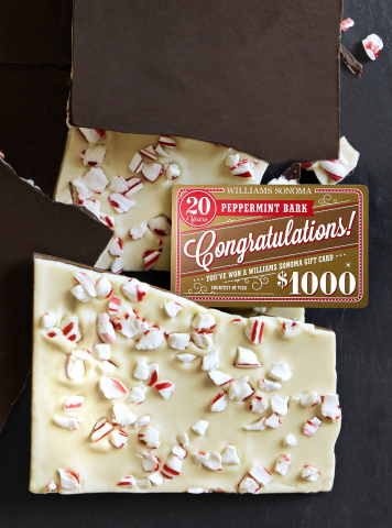 Williams Sonoma is giving away golden gift cards in this year's Peppermint Bark (Photo: Business Wir ... 