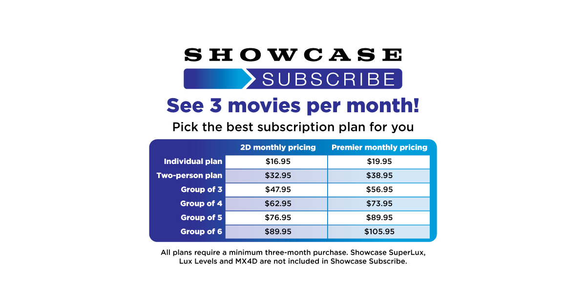 Showcase Cinemas Launches Showcase Subscribe the Ultimate Movie Plan