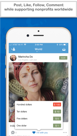 "Likes" turn into donations for nonprofit organizations with the new Mi People app. (Photo: Business Wire)