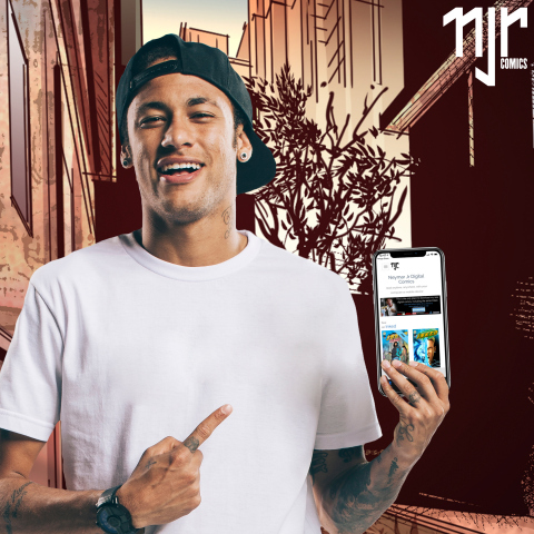 International star athlete Neymar Jr. points out the new mobile app for Neymar Jr. Comics. (Photo: Business Wire)
