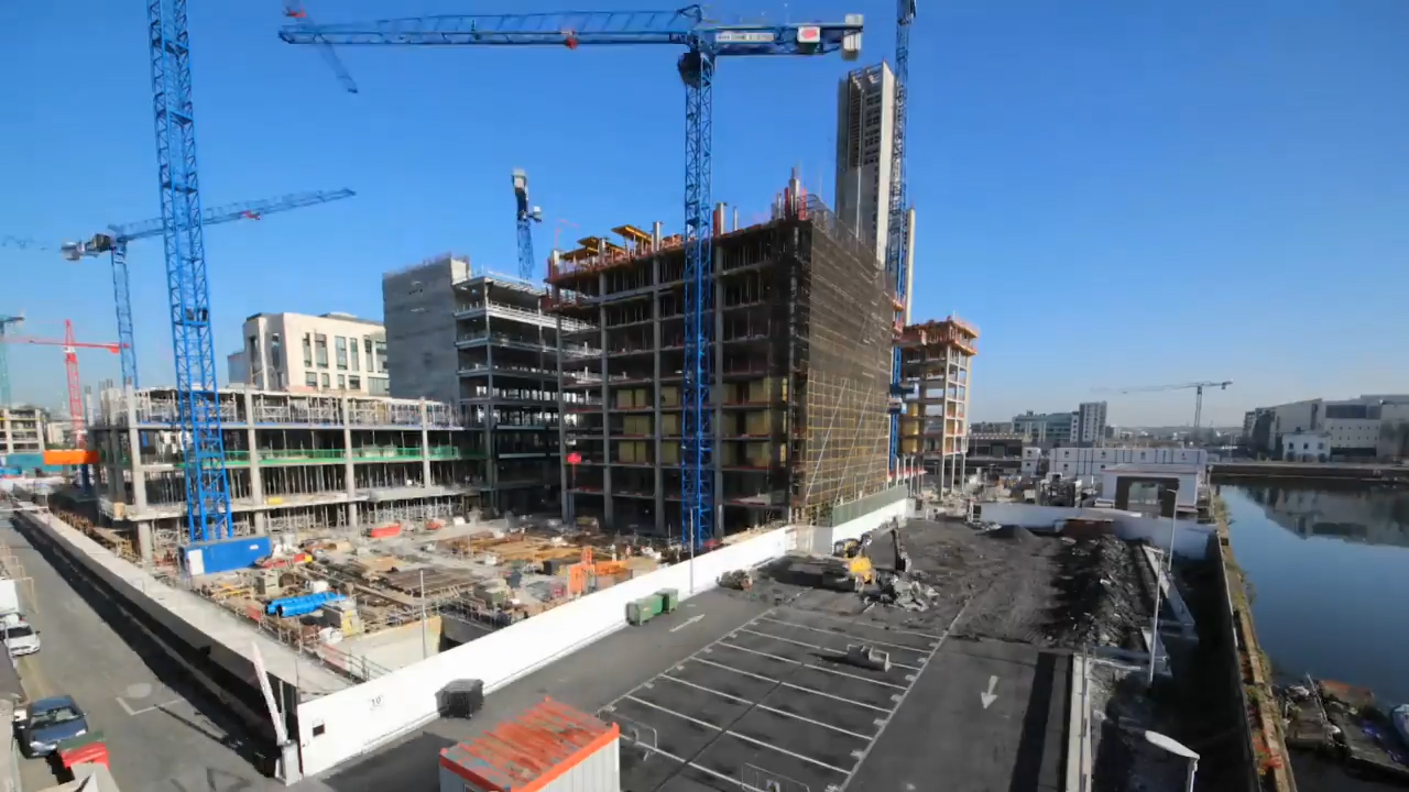 A time-lapse video of construction at Capital Dock in Dublin, Ireland