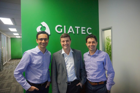 From Left to Right: Giatec co-founder, Aali R. Alizadeh, CEO Paul Loucks, and Giatec co-founder, Pouria Ghods. (Photo: Business Wire)