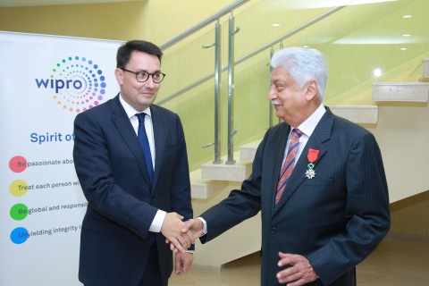 Azim Premji, Chairman of Wipro Limited receiving Chevalier de la Légion d'Honneur (Knight of the Leg ... 