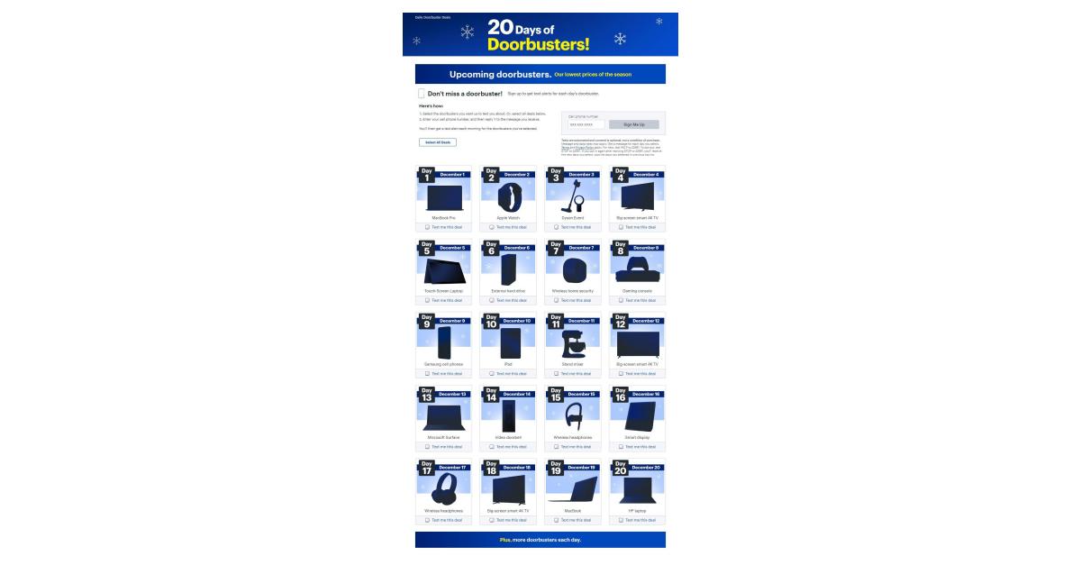 Mark Your Calendars Best Buy Unveils 20 Days of Doorbusters Business