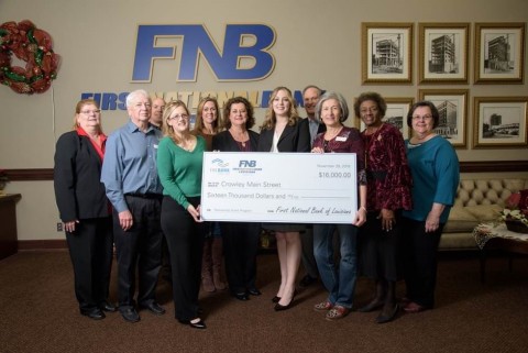 First National and the Federal Home Loan Bank of Dallas awarded Crowley main Street $16,000 in Partnership Grant Program funds to support downtown beautification efforts. (Photo: Business Wire)