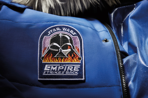 Close up of the fiery Darth Vader chest patch on the Star Wars™: Empire Crew Parka. (Photo: Business Wire)