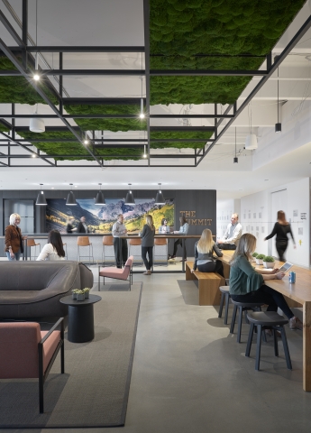 Western Union's new global headquarters in Denver, Colorado features collaborative work spaces and community hubs. (Photo Credit: Gensler/Ryan Gobuty)