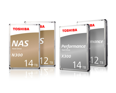 Toshiba: Artist's impresson of new 12TB and 14TB helium-sealed models in the N300 NAS and X300 Perfo ... 