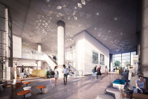 Rendering of the property’s lobby (Image credit: LMN Architects)