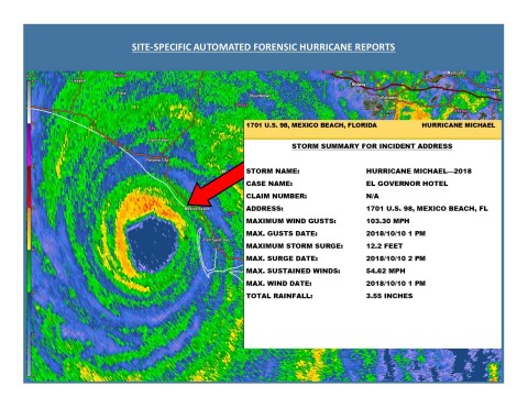 Automated Forensic Hurricane Report for 1701 U.S. 98, Mexico Beach, Florida (Photo: Business Wire)