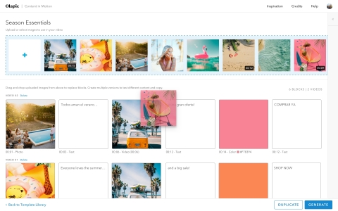 Teams can now create up to five variations of their short-form videos, with a single click, to test various creative elements including colors, images, text and calls-to-action (CTAs). (Photo: Business Wire).