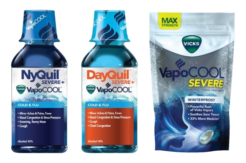 NyQuil SEVERE with VapoCOOL, DayQuil SEVERE with VapoCOOL and VapoCOOL SEVERE Medicated Drops (Photo: Business Wire)