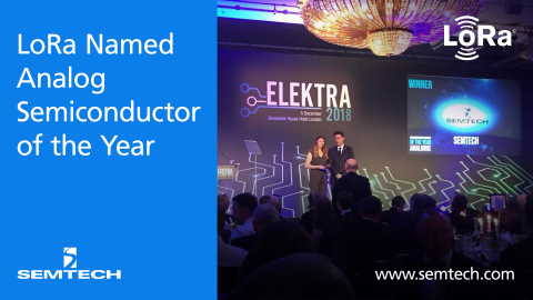 Semtech’s LoRa Technology Wins Analog Semiconductor Award at Elektra 2018 (Graphic: Business Wire)