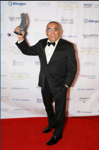 Tamim Hamid PhD. Theradome Inc. CEO, winner of MyFaceMyBody awards, Hollywood, 2018 (Photo: Business Wire)
