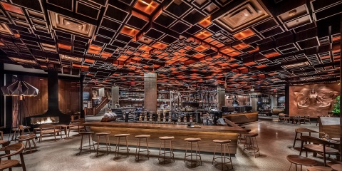 The Starbucks Reserve Roastery New York features multiple coffee bars, brewing methods, and a unique menu of Starbucks Reserve coffee and Teavana Tea in a thoughtfully-designed interior. (Photo: Matthew Glac Photography)