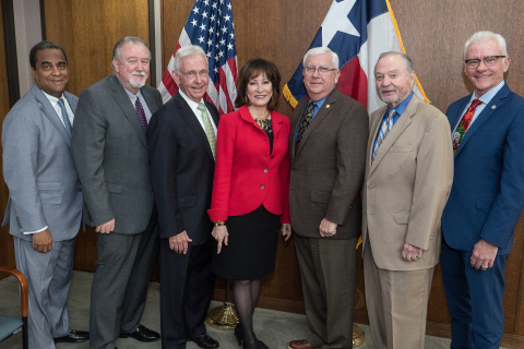 Port Commissioners of the Port of Houston Authority Theldon Branch, Stephen DonCarlos, Clyde Fitzgerald, Chairman Janiece Longoria, John D. Kennedy, Roy Mease and Dean Corgey (Photo: Business Wire)