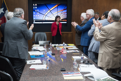 Port Houston Commission Chairman Janiece Longoria receives a standing ovation in appreciation for her 16 years of service and dedication to Port Houston. (Photo: Business Wire)