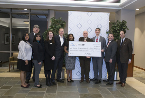 Local dignitaries joined Bank OZK and FHLB Dallas in awarding $7,500 to Habitat for Humanity of Central Arkansas to further its mission. (Photo: Business Wire)