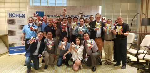 NCH Asia participated in CSR Program in celebration of its 100th Anniversary. Around 20 of its key executives including country managers and regional managers from 15 countries gathered in Bangkok on Friday, December 14 and participated in the Happy Dolls Project, which makes and donates the dolls. All the Happy Dolls would be given to sick or lonely children in Thailand. (Photo: Business Wire)