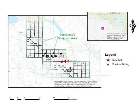 Figure 1: Vanguard Area Drilling Locations (with new well indicated in red) (Photo: Business Wire)
