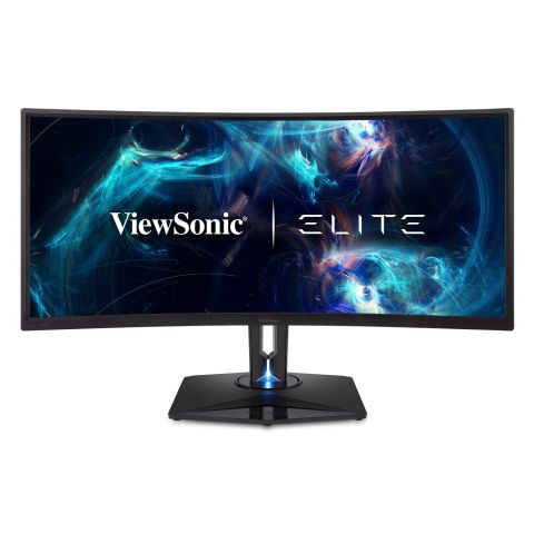 The ViewSonic ELITE™ XG350R-C is a 35-inch curved screen gaming monitor; it features WQHD resolution, customizable RGB lighting, as well as AMD FreeSync™ technology. (Photo: Business Wire)