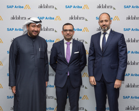 Mohammed Al Khotani, Head of SAP Ariba MENA; Mohamad Saker, Group HR & Admin. Director, Al Dahra; Ge ... 