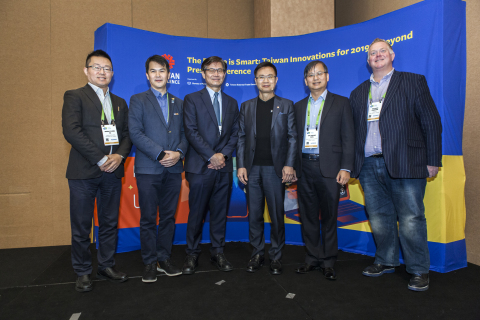 Taiwan Excellence Press Conference @ CES 2019. Speakers from left to right: Thunder Tiger General Manager Gene Su; ELECLEAN CEO Dr. Chien-Hung Chen; Ministry of Science and Technology, Taiwan Deputy Minister Yu-Chin Hsu; TAITRA Chairman James Huang; Innolux President James Yang; CyberLink Senior VP Global Marketing, Richard Carriere. (Photo: Business Wire)