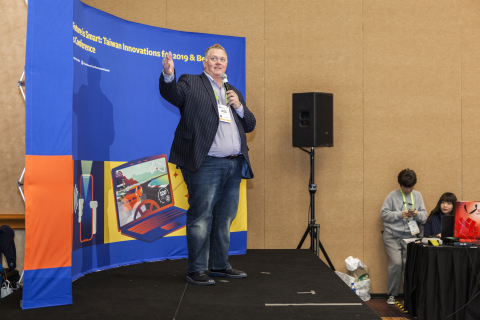 Richard Carriere, Senior Vice President of Global Marketing at CyberLink, presents FaceMe - the world's top cross-platform AI facial recognition engine at the Taiwan Excellence Press Conference at CES 2019. (Photo: Business Wire)