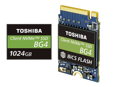 東芝メモリ株式会社：96層3次元フラッシュメモリを搭載した1TB Single Package PCIe(R) Gen3 x4レーンSSD （写真：ビジネスワイヤ）