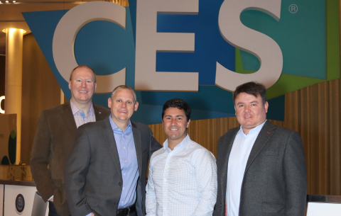 From left to right : IZEA COO Ryan Schram, IZEA CEO Ted Murphy, FLUVIP CEO Sebastián Jasminoy, FLUVI ... 