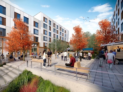 A CGI of the scheme's Middle Square Market (Photo: Business Wire)