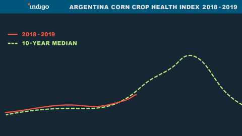 Argentina Corn Crop Health Index 2018 - 2019 (Graphic: Business Wire)