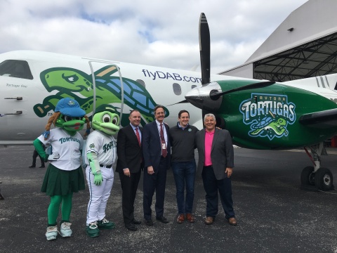 Silver Airways made history by unveiling its first themed aircraft as the official airline of the MiLB baseball team Daytona Tortugas. (Photo: Business Wire)